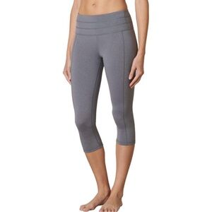 PRANA Heather Gray Contour Knickers High Rise Yoga Active Workout Capris Size L